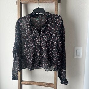 Wild Fable - black floral blouse